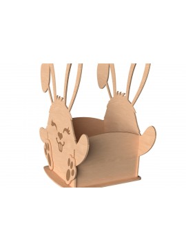 Σετ των 2 Intra απο ξύλο plywood 3mm-4mm πάχος - Χαριτωμένο Πασχαλινό Μπάνι Καλάθι Δίασταση 30x20 cm INTRAFABR-116142337