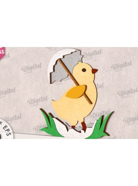 Σετ των 2 Intra απο ξύλο plywood 3mm-4mm πάχος - Χαριτωμένο πασχαλινό ντεκόρ τοίχου με λέιζερ Δίασταση 15x15 cm INTRAFABR-115898227