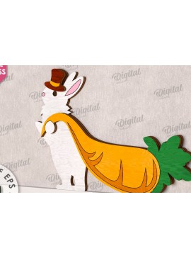 Σετ των 2 Intra απο ξύλο plywood 3mm-4mm πάχος - Χαριτωμένο πασχαλινό ντεκόρ τοίχου με λέιζερ Δίασταση 15x15 cm INTRAFABR-115899540