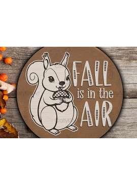 Σετ των 2 Intra απο ξύλο plywood 3mm-4mm πάχος - Χαριτωμένο φθινοπωρινό φθινοπωρινό σημάδι πόρτας  Δίασταση 30x20 cm INTRAFABR-105308296