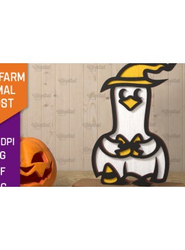 Intra απο ξύλο plywood 3mm-4mm πάχος - Cute Farm Animal Ghost Laser Cut Δίασταση 30x20 cm INTRAFABR-106946076