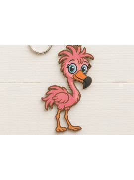 Σετ των 3 Intra απο ξύλο plywood 3mm-4mm πάχος - Cute Flamingo Keychain  Laser Cut Δίασταση 4x4 cm INTRAFABR-122092695