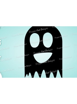 Σετ των 2 Intra απο ξύλο plywood 3mm-4mm πάχος - Cute Ghost  Clipart Halloween Cut Δίασταση 15x15 cm INTRAFABR-78710392