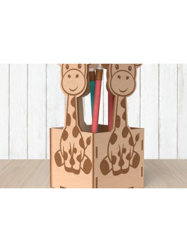 Σετ των 2 Intra απο ξύλο plywood 3mm-4mm πάχος - Χαριτωμένη θήκη για μολύβι καμηλοπάρδαλης  Δίασταση 30x20 cm INTRAFABR-118602944