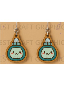 Σετ των 3 Intra απο ξύλο plywood 3mm-4mm πάχος - Χαριτωμένα σκουλαρίκια με κόλλα  Δίασταση 3x3 cm INTRAFABR-125208660