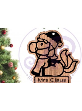 Σετ των 3 Intra απο ξύλο plywood 3mm-4mm πάχος - Χαριτωμένο χριστουγεννιάτικο στολίδι αλόγων  Laser Δίασταση 6x6 cm INTRAFABR-104518042