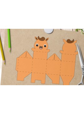 Σετ των 2 Intra απο ξύλο plywood 3mm-4mm πάχος - Χαριτωμένο κουτί δώρου αλόγων Δίασταση 20x20 cm INTRAFABR-25069630