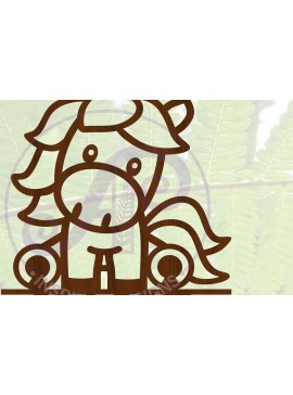 Σετ των 2 Intra απο ξύλο plywood 3mm-4mm πάχος - Cute Horse Name  Cut File Δίασταση 30x20 cm INTRAFABR-69273974