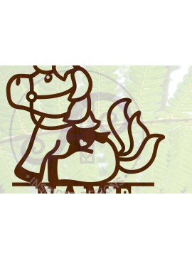 Σετ των 2 Intra απο ξύλο plywood 3mm-4mm πάχος - Cute Horse Name  Cut File Δίασταση 30x20 cm INTRAFABR-69273964