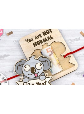 Σετ των 2 Intra απο ξύλο plywood 3mm-4mm πάχος - Χαριτωμένο Koala Money Holder LaserCut Δίασταση 30x20 cm INTRAFABR-108959690