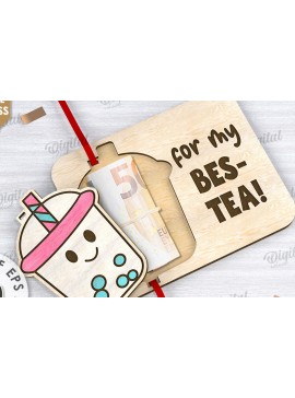 Intra απο ξύλο plywood 3mm-4mm πάχος - Cute Money Holder Σχέδιο κοπής με λέιζερ Δίασταση 30x20 cm INTRAFABR-108959629