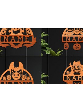 Intra απο ξύλο plywood 3mm-4mm πάχος - Cute Monster Laser Cut Name  Σετ Δίασταση 30x20 cm INTRAFABR-99135720