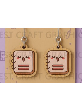 Σετ των 3 Intra απο ξύλο plywood 3mm-4mm πάχος - Χαριτωμένα σκουλαρίκια για σημειωματάριο  Δίασταση 3x3 cm INTRAFABR-125208514