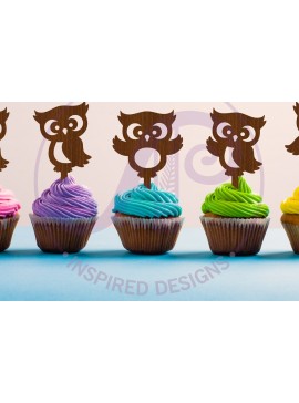 Intra απο ξύλο plywood 3mm-4mm πάχος - Cute Owl Cupcake Topper  Laser Δίασταση 30x20 cm INTRAFABR-120932938