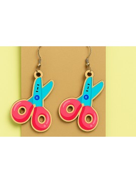 Σετ των 3 Intra απο ξύλο plywood 3mm-4mm πάχος - Χαριτωμένα σκουλαρίκια ψαλιδιού  Δίασταση 3x3 cm INTRAFABR-124974625