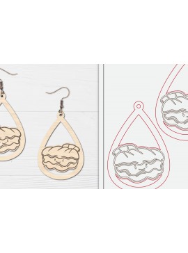 Σετ των 3 Intra απο ξύλο plywood 3mm-4mm πάχος - Χαριτωμένα θαλάσσια σκουλαρίκια με λέιζερ  Δίασταση 3x3 cm INTRAFABR-98855928