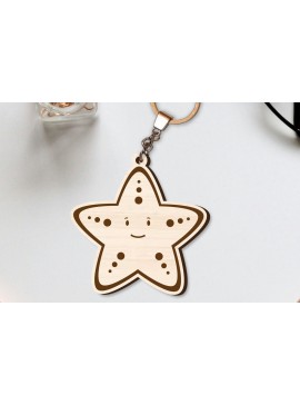 Σετ των 3 Intra απο ξύλο plywood 3mm-4mm πάχος - Χαριτωμένο θαλάσσιο μπρελόκ  Δίασταση 4x4 cm INTRAFABR-96260295