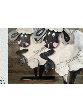 Σετ των 3 Intra απο ξύλο plywood 3mm-4mm πάχος - Cute Sheep Laser Cut  Δίασταση 6x6 cm INTRAFABR-68461933