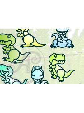 Intra απο ξύλο plywood 3mm-4mm πάχος - Χαριτωμένα αρχεία  κοπής με λέιζερ δύο επιπέδων T Rex Δίασταση 30x20 cm INTRAFABR-68403534