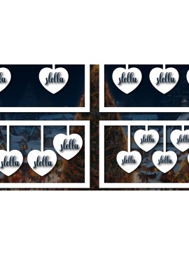 Σετ των 2 Intra απο ξύλο plywood 3mm-4mm πάχος - Πακέτο υ Cute Valentine Heart  Cut Δίασταση 25x25 cm INTRAFABR-54249828