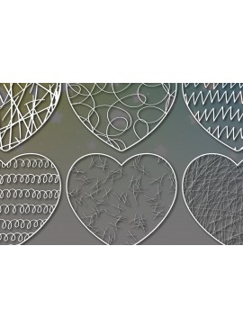 Σετ των 2 Intra απο ξύλο plywood 3mm-4mm πάχος - Πακέτο υ Cute Valentine Heart  Cut Δίασταση 25x25 cm INTRAFABR-54095600