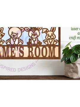 Intra απο ξύλο plywood 3mm-4mm πάχος - Cute Woodland Animals Όνομα σκηνής Sign Δίασταση 30x20 cm INTRAFABR-82805850