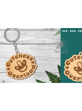 Σετ των 3 Intra απο ξύλο plywood 3mm-4mm πάχος - Cuteness Υπερφόρτωση Μπρελόκ με λέιζερ Δίασταση 4x4 cm INTRAFABR-118402247