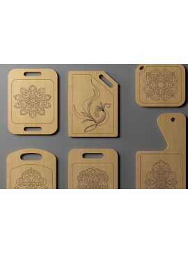 Σετ των 2 Intra απο ξύλο plywood 3mm-4mm πάχος - Δέσμη σανίδων κοπής / σανίδα κοπής Δίασταση 30x20 cm INTRAFABR-44667242