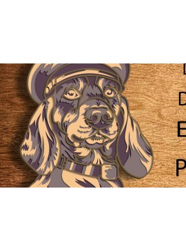 Σετ των 2 Intra απο ξύλο plywood 3mm-4mm πάχος - Αρχεία Dachshund 3D Mandala  Δίασταση 30x30 cm INTRAFABR-81423664