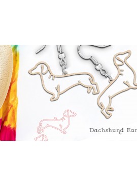 Intra απο ξύλο plywood 3mm-4mm πάχος - Dachshund Dog Earrings Laser Cut  Δίασταση 900x900 cm INTRAFABR-118950312