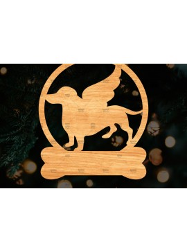 Σετ των 3 Intra απο ξύλο plywood 3mm-4mm πάχος - Στολίδι Dachshund Memorial Cut Laser Δίασταση 6x6 cm INTRAFABR-113646167