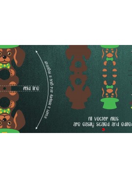 Σετ των 2 Intra απο ξύλο plywood 3mm-4mm πάχος - Κάτοχος Lollipop Day Dachshund-Patrick Δίασταση 30x20 cm INTRAFABR-24056255