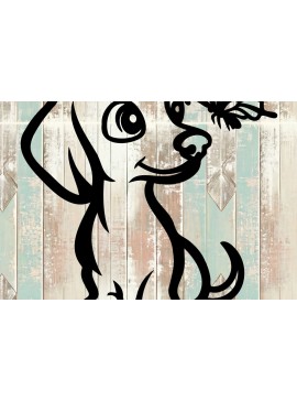 Σετ των 2 Intra απο ξύλο plywood 3mm-4mm πάχος - Κοπή αυτοκόλλητου αυτοκινήτου Dachshund  Design Δίασταση 20x20 cm INTRAFABR-104613432