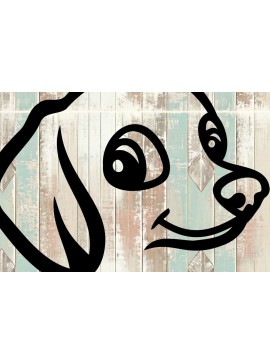 Σετ των 3 Intra απο ξύλο plywood 3mm-4mm πάχος - Αυτοκόλλητο αυτοκινήτου Dachshund  Design Cut Fil Δίασταση 20x20 cm INTRAFABR-104613292