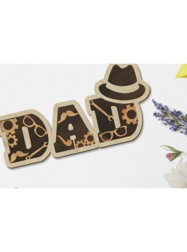 Σετ των 2 Intra απο ξύλο plywood 3mm-4mm πάχος - Διακοσμητικό πρότυπο κοπής λέιζερ DAD Δίασταση 14x5 cm INTRAFABR-91089504