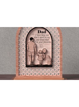 Σετ των 2 Intra απο ξύλο plywood 3mm-4mm πάχος - Μπαμπάς είμαι το αγαπημένο σου σημάδι  Δίασταση 20x25 cm INTRAFABR-122046007