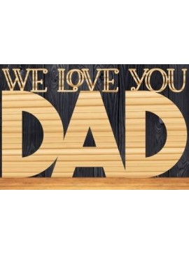 Σετ των 2 Intra απο ξύλο plywood 3mm-4mm πάχος - Dad Laser Cut Design Δίασταση 30x20 cm INTRAFABR-30928155