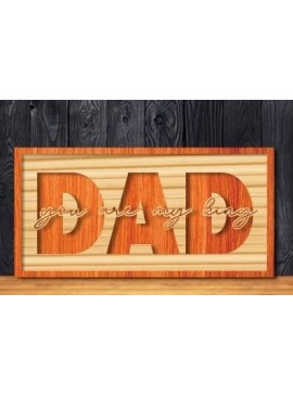 Σετ των 2 Intra απο ξύλο plywood 3mm-4mm πάχος - Dad Laser Cut Design Δίασταση 30x20 cm INTRAFABR-30928049