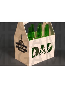 Σετ των 2 Intra απο ξύλο plywood 3mm-4mm πάχος - Ο μπαμπάς χρειάζεται ένα   με θήκη μπύρας Δίασταση 20x20 cm INTRAFABR-122114090