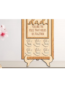 Intra απο ξύλο plywood 3mm-4mm πάχος - Dad Puzzle Desk Sign  - Break Jhon Δίασταση 30x20 cm INTRAFABR-94407893