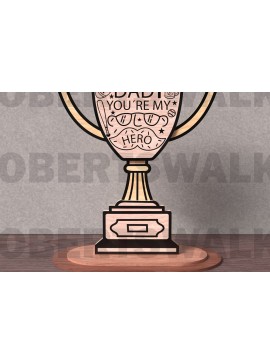 Σετ των 2 Intra απο ξύλο plywood 3mm-4mm πάχος - Dad You're My Hero Laser Cut  Δίασταση 20x20 cm INTRAFABR-122115961