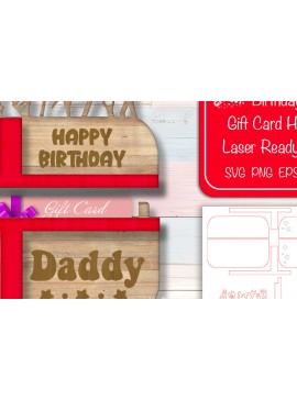 Σετ των 2 Intra απο ξύλο plywood 3mm-4mm πάχος - Laser θήκη δώρου γενεθλίων μπαμπά Δίασταση 20x20 cm INTRAFABR-102303905