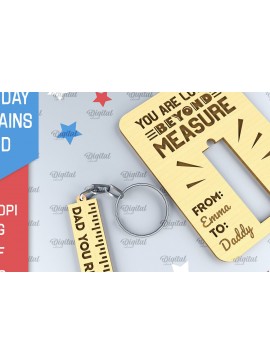 Σετ των 3 Intra απο ξύλο plywood 3mm-4mm πάχος - Dads Day Keychains Card Laser cut Δίασταση 4x4 cm INTRAFABR-94845461
