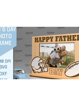 Σετ των 2 Intra απο ξύλο plywood 3mm-4mm πάχος - με κορνίζα για την ημέρα του πατέρα Δίασταση 20x25 cm INTRAFABR-92231958