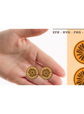 Σετ των 3 Intra απο ξύλο plywood 3mm-4mm πάχος - Σκουλαρίκια Daisy Flower Cut Laser  Δίασταση 3x3 cm INTRAFABR-102676678