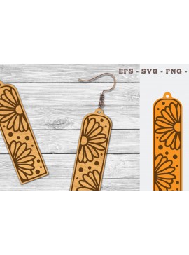 Σετ των 3 Intra απο ξύλο plywood 3mm-4mm πάχος - Σκουλαρίκια Daisy Flower Cut Laser  Δίασταση 3x3 cm INTRAFABR-103062229