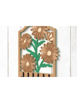 Intra απο ξύλο plywood 3mm-4mm πάχος - Daisy Key Holder Cut Laser Δίασταση 30x20 cm INTRAFABR-112380045