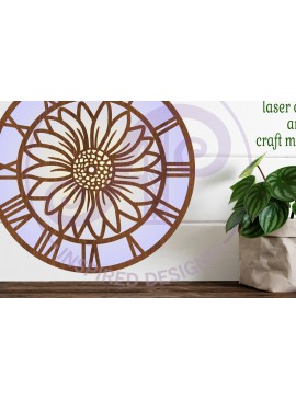 Σετ των 2 Intra απο ξύλο plywood 3mm-4mm πάχος -  με λέιζερ ρολόι τοίχου Daisy,  Δίασταση 30x20 cm INTRAFABR-92083920