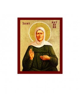 Εικόνα Ορθοδοξίας με περίγραμμα χρυσό σε ξύλο Φλαμουρίας  με  βάση Εικόνα Αγίας Ματρώνας, Χειροποίητη Θρησκευτική Εικόνα Αγίας Ματρώνας, Πλακέτα Βυζαντινής Τέχνης, Χριστιανική Θρησκευτική Τέχνη Διάσταση 40x30 cm (15,8 x 11,8 ίντσες)INTRAEK-43216723814