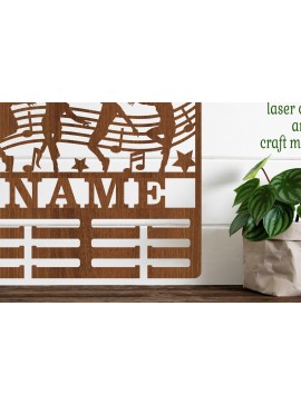 Σετ των 2 Intra απο ξύλο plywood 3mm-4mm πάχος - Dancers Male Medal Holder Name  Laser Δίασταση 30x20 cm INTRAFABR-73714144